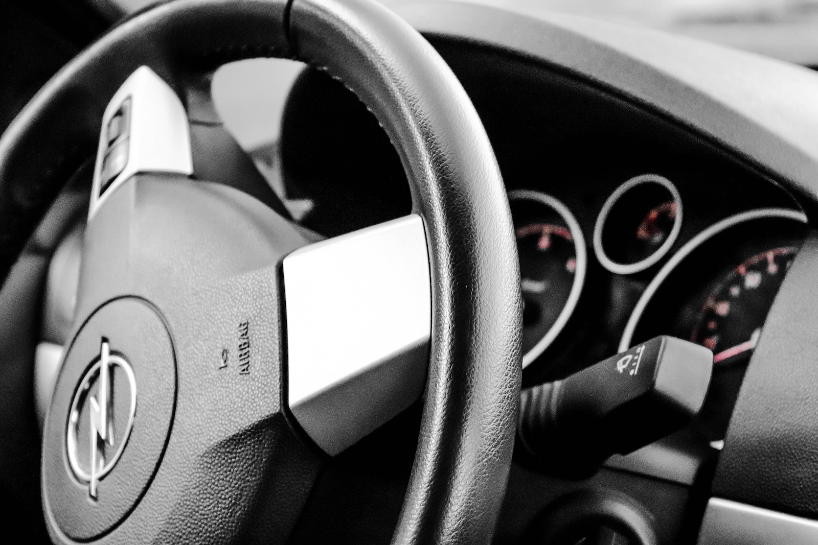 close up of a steering wheel