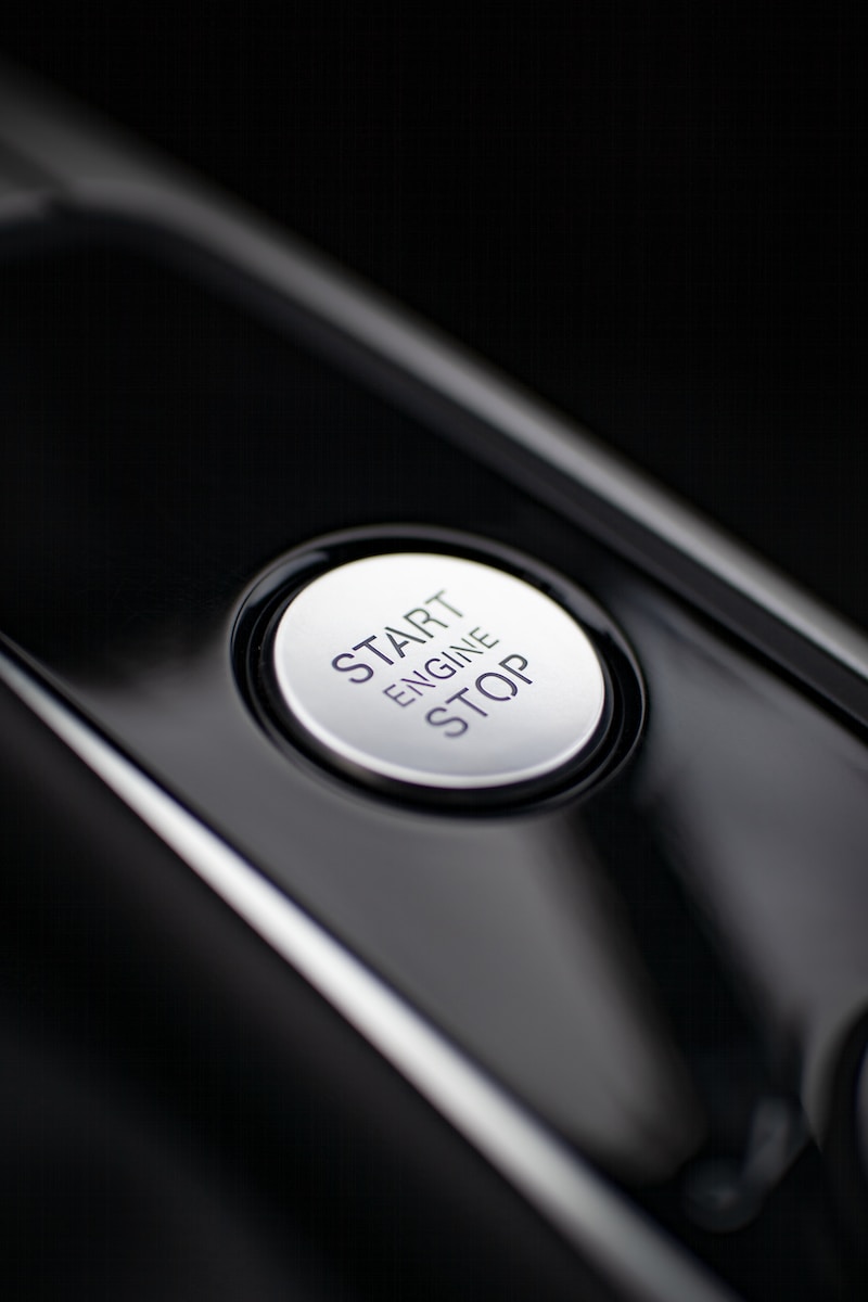 a close up of a button on a car