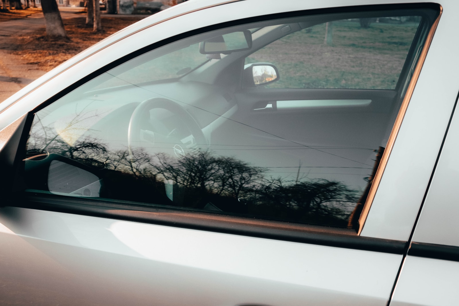 a car with a broken window