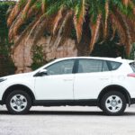 white suv parked near palm tree during daytime