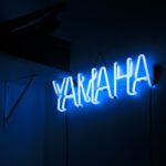 Yamaha neon light signage in the dark