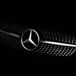 black and white mercedes benz logo