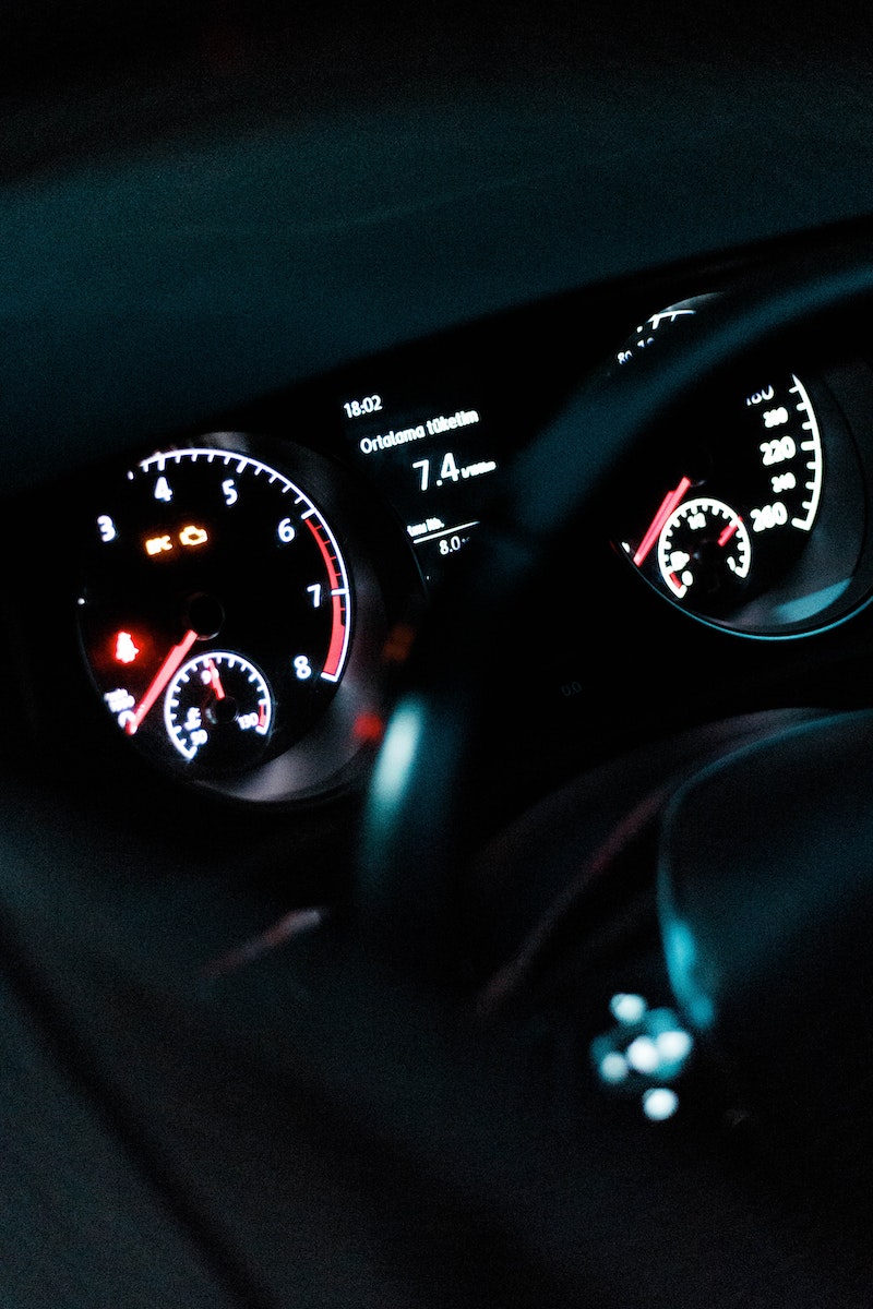 Black Car Instrument Panel