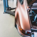 brown car in a garage