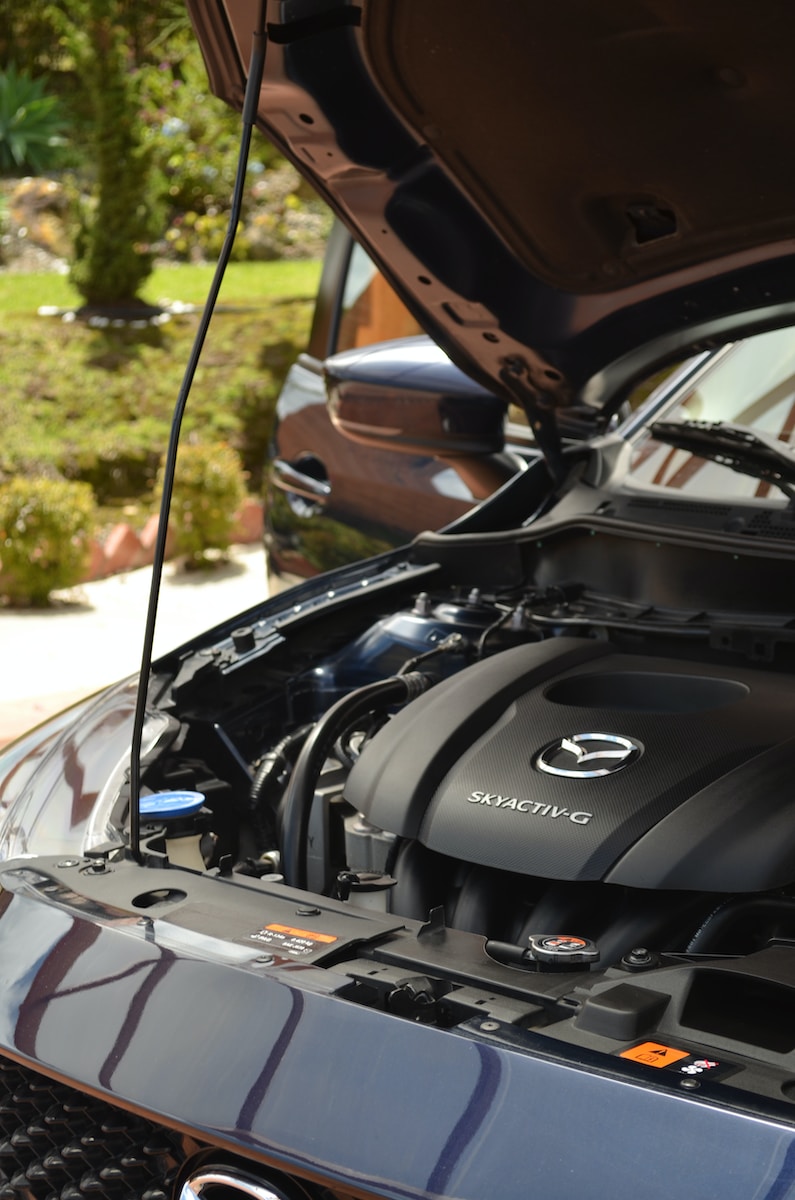 a close up of the engine of a car