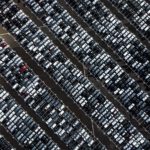 aerial photography of parking lot