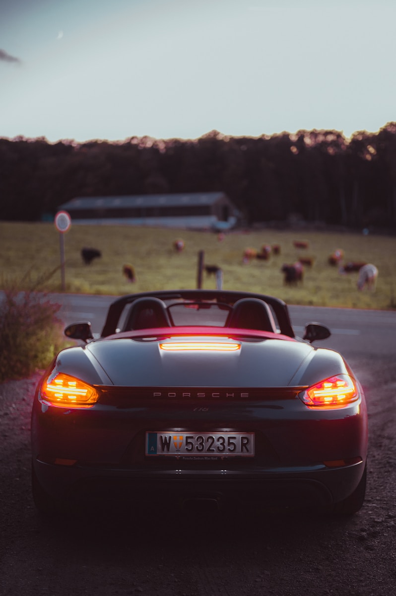 gray Porsche convertible coupe