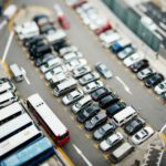 aerial photography of parked vehicles